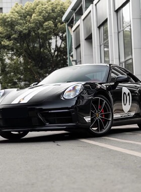 适用于保时捷911车贴拉花992卡雷拉 Targa改装饰引擎盖侧裙彩贴纸