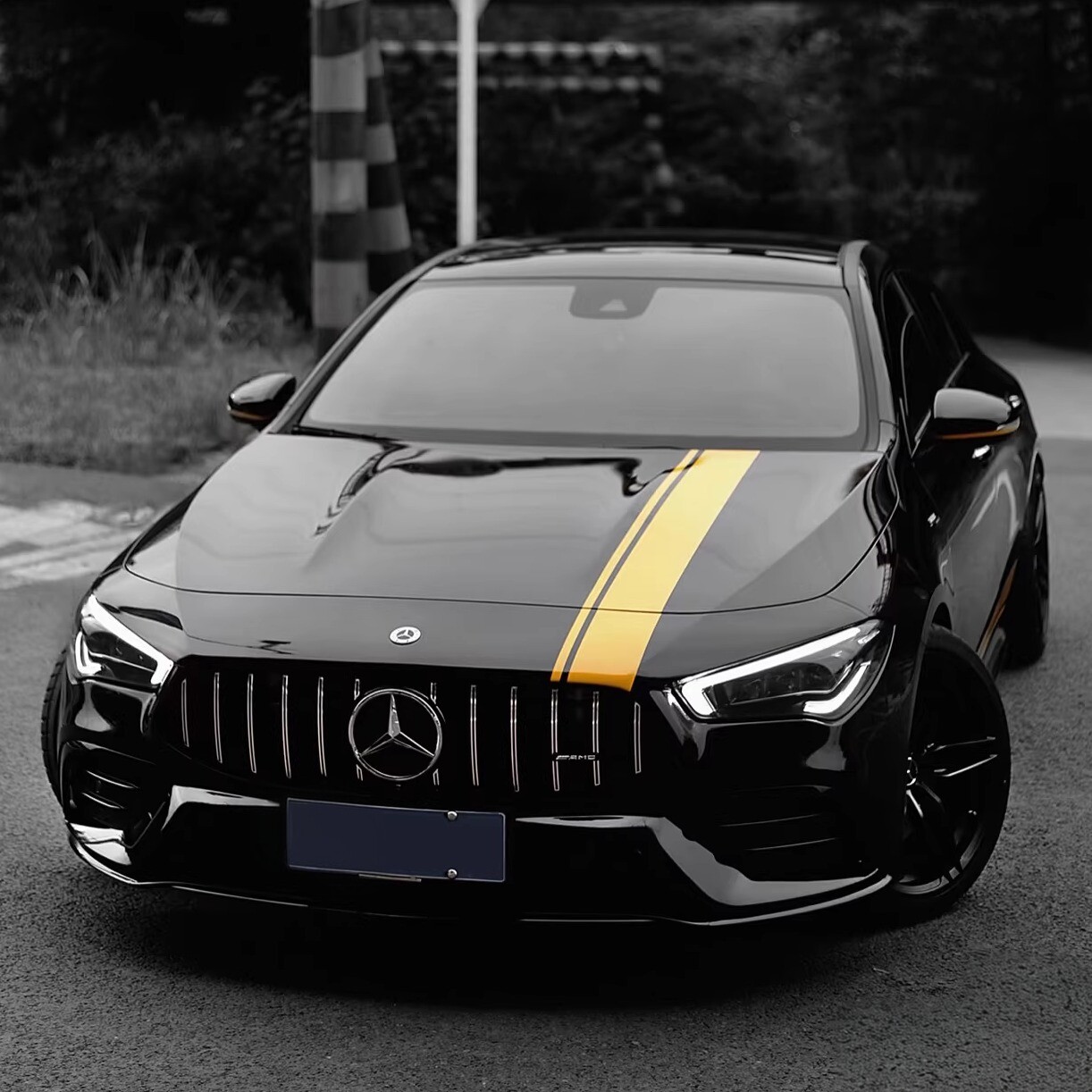 奔驰C43车贴拉花侧裙贴纸