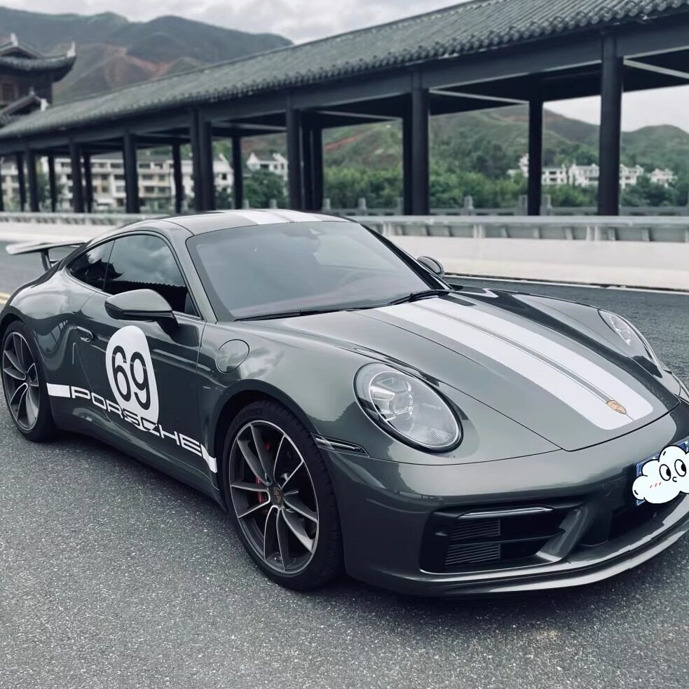 911引擎盖侧裙拉花彩贴