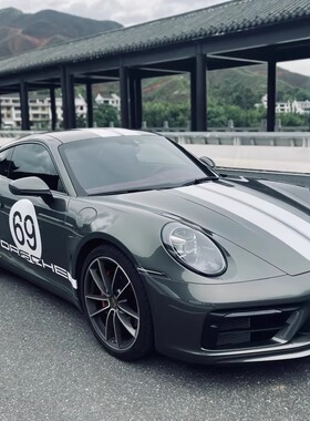 适用于保时捷911车贴拉花992卡雷拉 Targa改装饰引擎盖侧裙彩贴纸