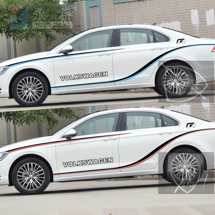 朗行新速腾改装饰腰线车身贴纸