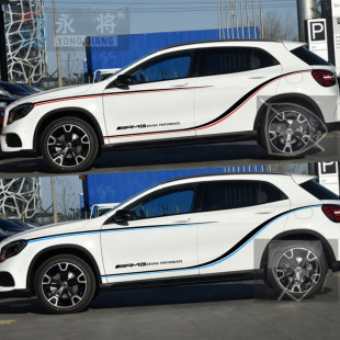 车贴拉花 AMG车身贴纸 GLA45 260 腰线贴花 220 适用于奔驰GLA200