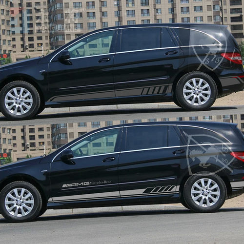 奔驰R级 车贴拉花 R320 R400 专用改装汽车贴纸 车身侧裙装饰贴纸