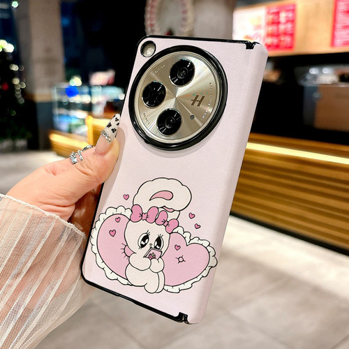 日韩风艾丝特兔适用OPPO Find N3手机壳Find N5 N3典藏版新款折叠屏防摔保护套高级中轴磁吸皮纹