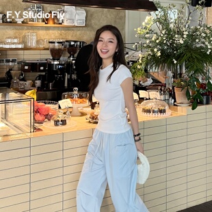 F.Y Fly正肩纯棉基础短袖 T恤女夏2026年新款 紧身显瘦上衣 Studio