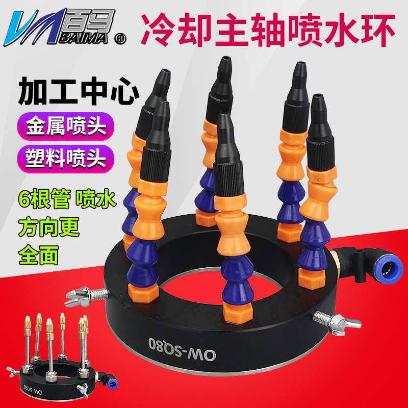 百马BM-SQ8喷水环加工中心主轴喷水环喷头喷嘴万向冷却喷水金属管