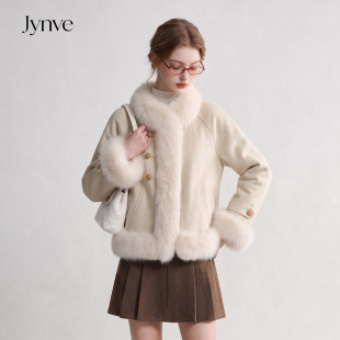 Jynve 白色千金风真狐狸毛羽绒服女2026冬季轻奢90白鸭绒皮草外套