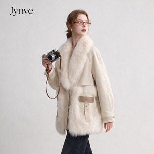 Jynve 白色高级感大毛领羽绒服女2026冬季新款气质90白鸭绒厚外套