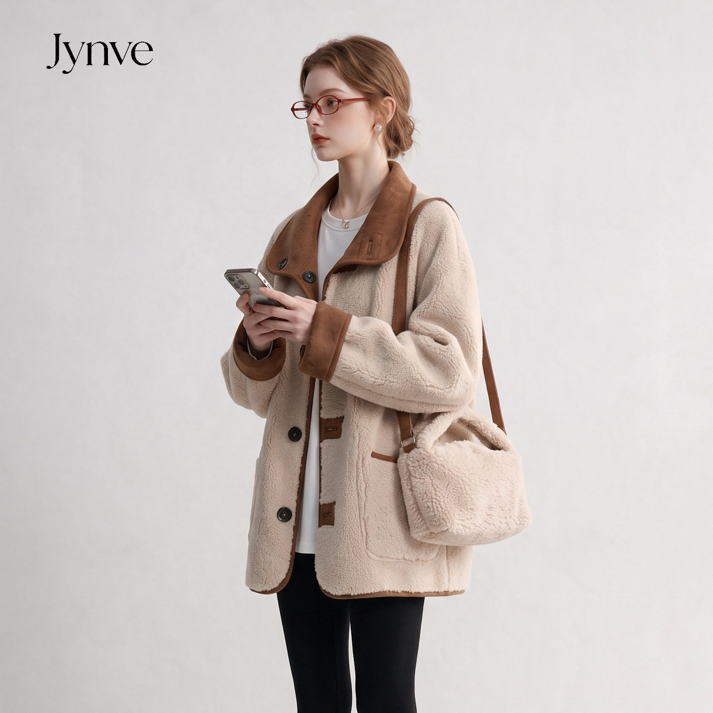 Jynve 两面穿麂皮绒羊羔毛外套女冬2026新款加绒加厚皮毛一体上衣
