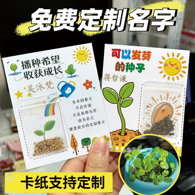 免费定制学生幼儿园观察植物种子儿童科学发芽实验盆栽生长作业