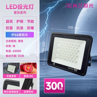 米兰极光LED照明投光灯50W100W200W300W仓库房防爆户外防水探照灯