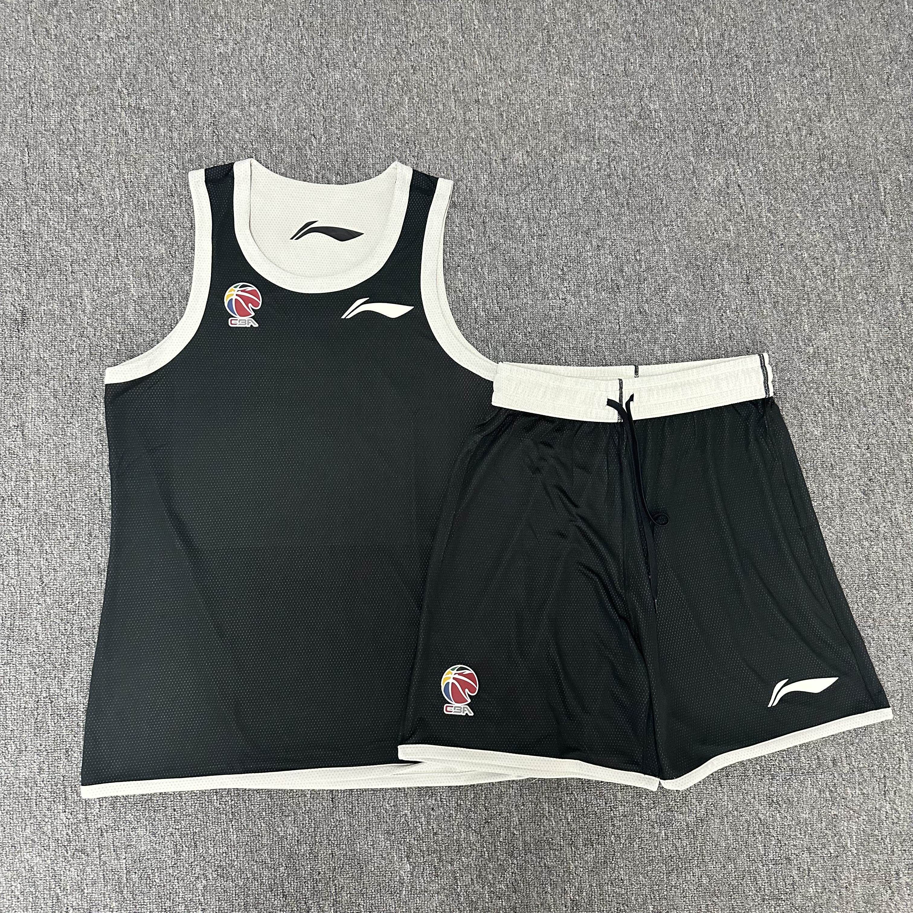 李宁CBA男子美式篮球服双面训练服背心短裤套装