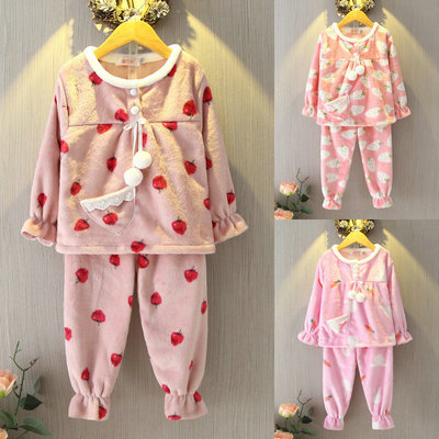 秋冬时尚公主儿童睡衣睡衣套装