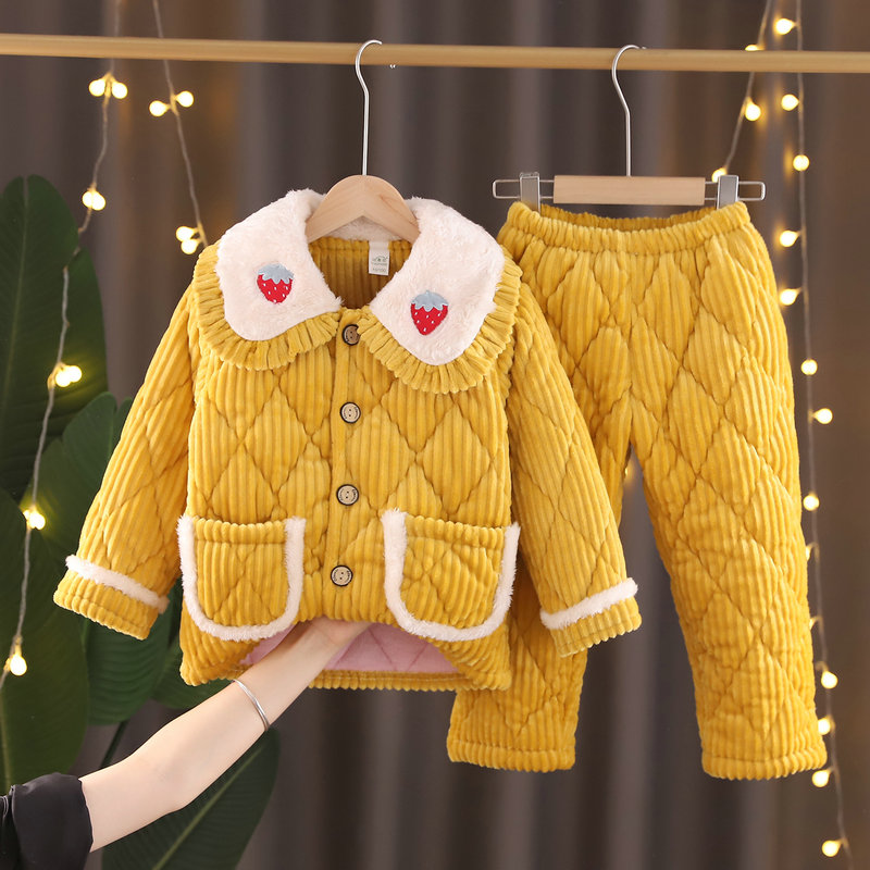 20冬季儿童睡衣法兰绒夹棉公主