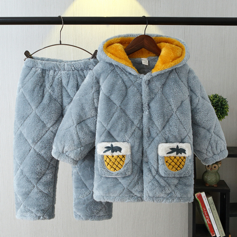 三层夹棉长毛绒睡衣公主风冬季