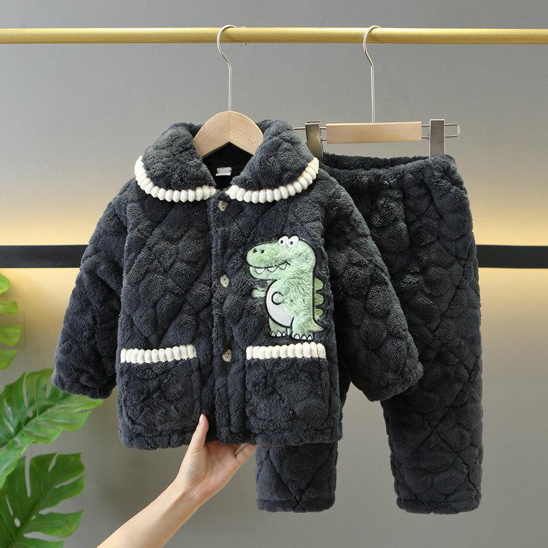 米粒绒聚酯纤维冬季儿童家居服