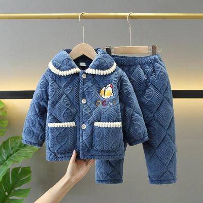 聚酯纤维卡通牛奶绒冬季儿童睡衣