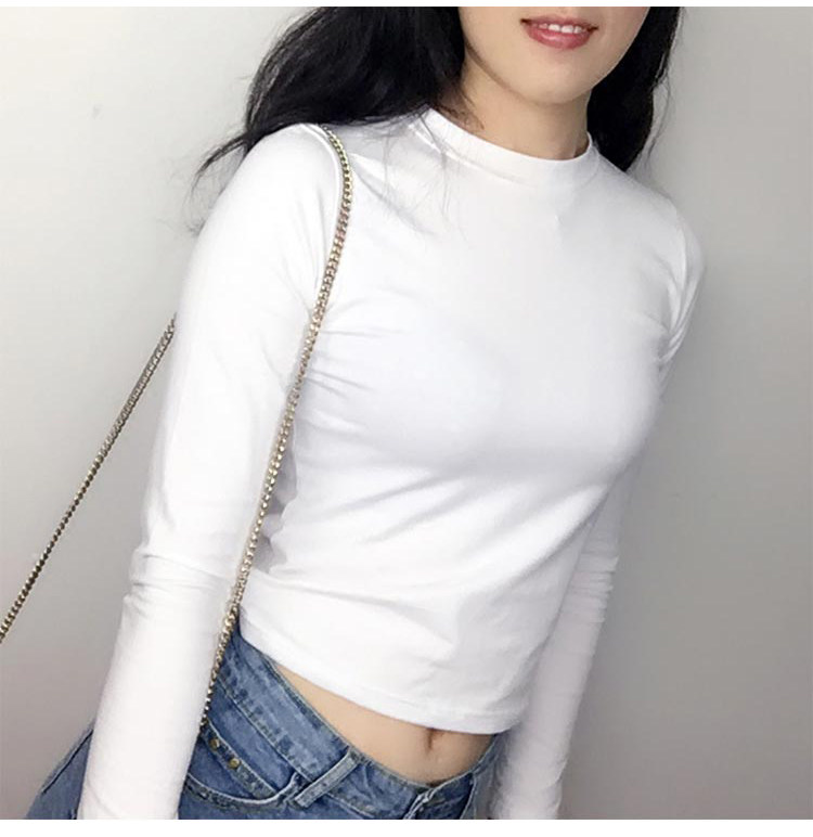 打底衫纯棉女款欧美风长袖紧身