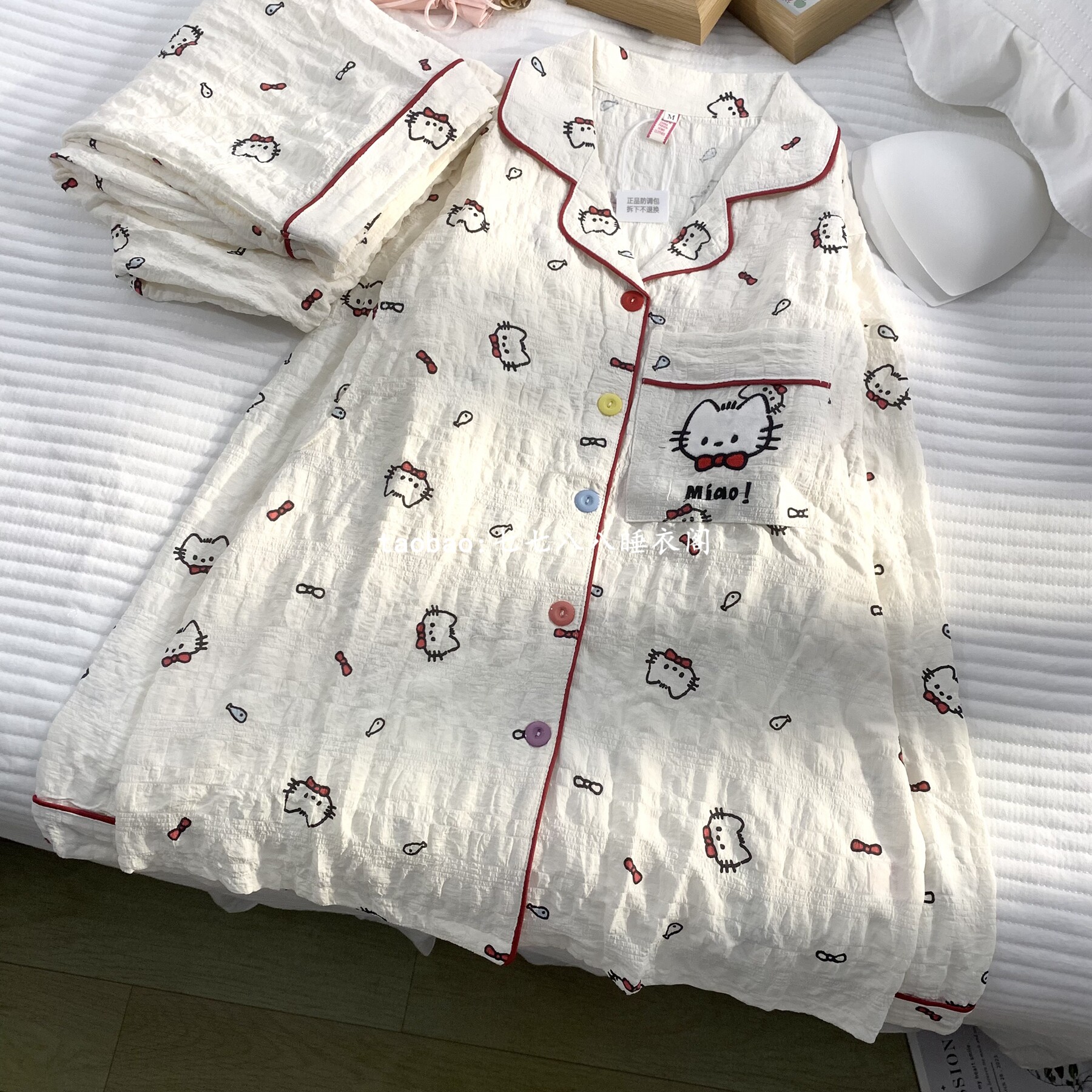 云朵棉月子服纯棉全棉吸汗哺乳孕妇睡衣5月份6家居服夏薄款带胸垫