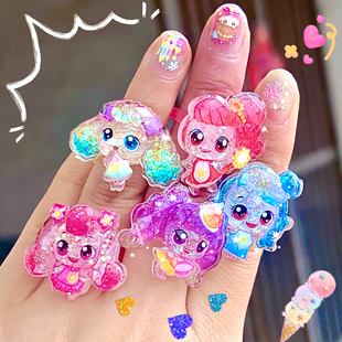 新款明可手链儿童公主戒指可爱卡通串珠手环女童首饰女孩礼物饰品