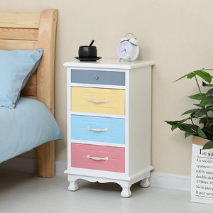 北欧实木抽屉式床头柜卧室简约床边收纳柜家用整装小斗柜彩色创意