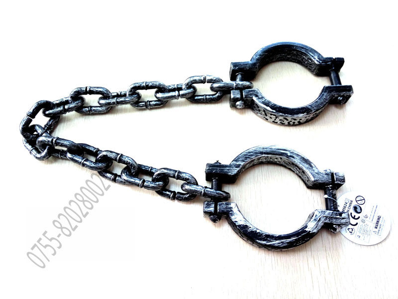 万圣节舞会派对节目表演道具影视囚犯手铐脚铐仿真铁链成人儿童用