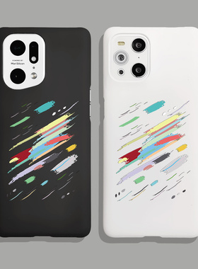 适用于OPPO FindX5手机壳半包边新款艺术油画x5pro超薄小众男女X3