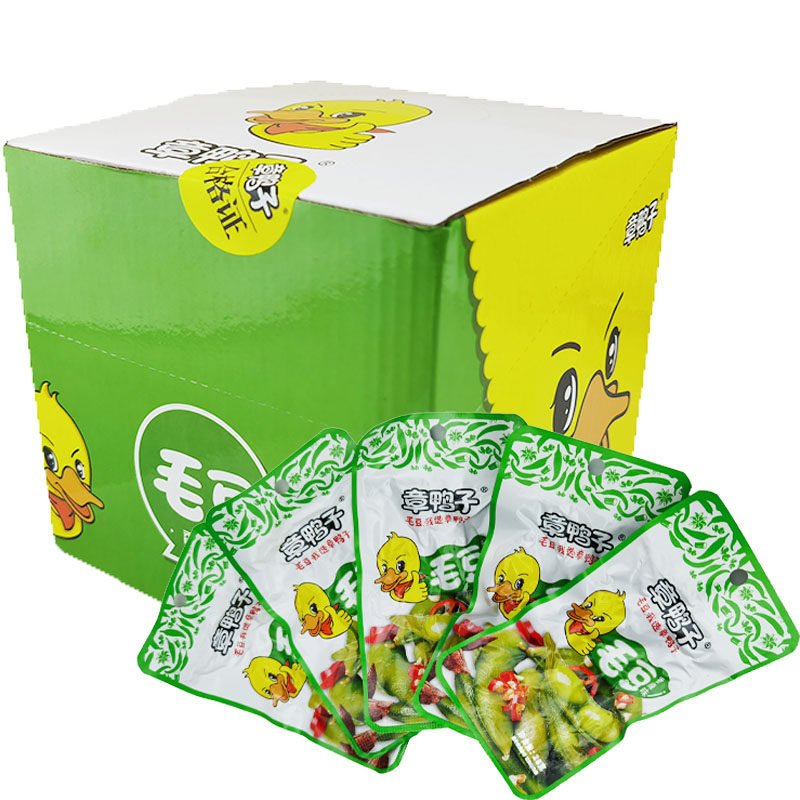 章鸭子毛豆 香辣味绝辣味即食湖南特产酱板卤毛豆26g小包盒装零食