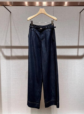 2025年春季新款复古高腰腰带百搭显瘦直筒阔腿牛仔长裤女R102705B
