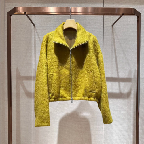 卓雅资2025冬季翻领短款毛呢外套