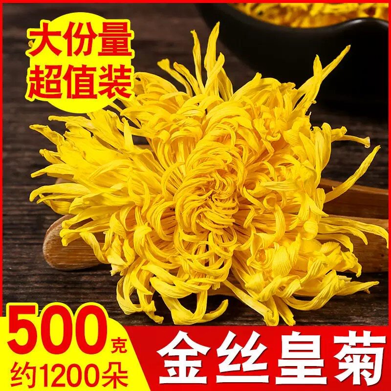 黄山头茬金丝皇菊大别山高山手工采摘大朵熬夜去火一朵一杯非特级