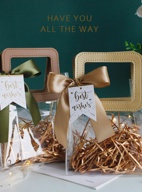 高级感ins伴手礼手提袋子透明小熊毛巾结婚喜糖礼品袋和杯子伴娘