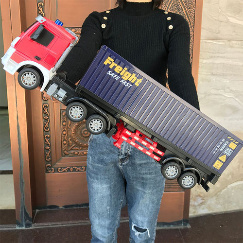遥控货车大卡车可充电超大拖头车