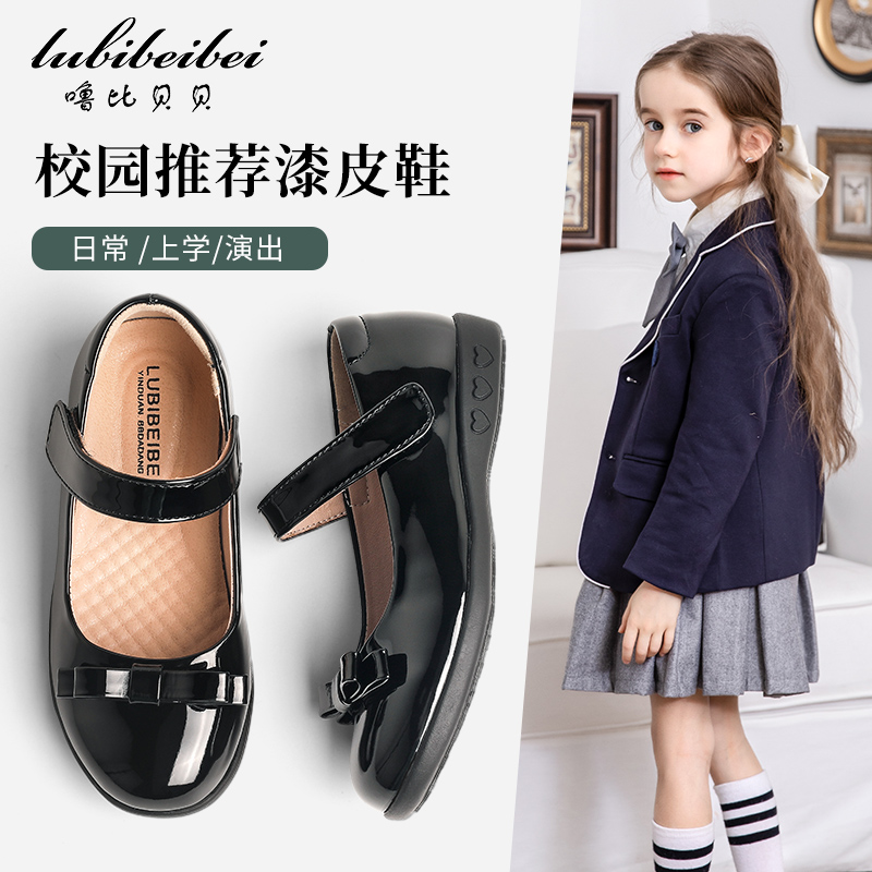 女童黑色皮鞋儿童单鞋女孩jk学生