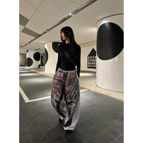 FOURFORTY SPEED ON RACING PANTS 仿赛车裤印花街舞达人宽松卫裤