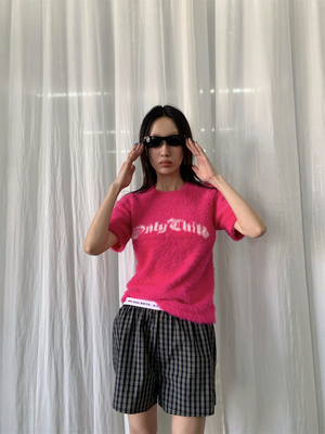 FOURFORTYonly貂毛上衣女短袖