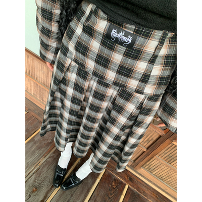 吓死香蕉双面穿学院百褶裙含羊毛