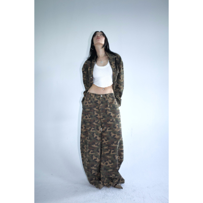 FOURFORTY 熊猫工装迷彩夹克 香蕉弯刀裤 套装