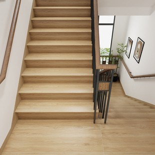 佛山木纹楼梯踏步砖300x1200别墅加厚台阶一体式 圆弧带釉梯级瓷砖