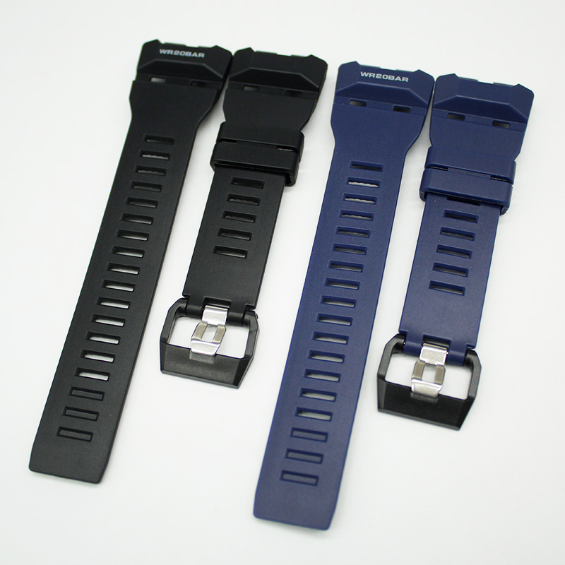 猫人表带配件GBD-100-1A黑色树脂运动手表胶带手表带适用