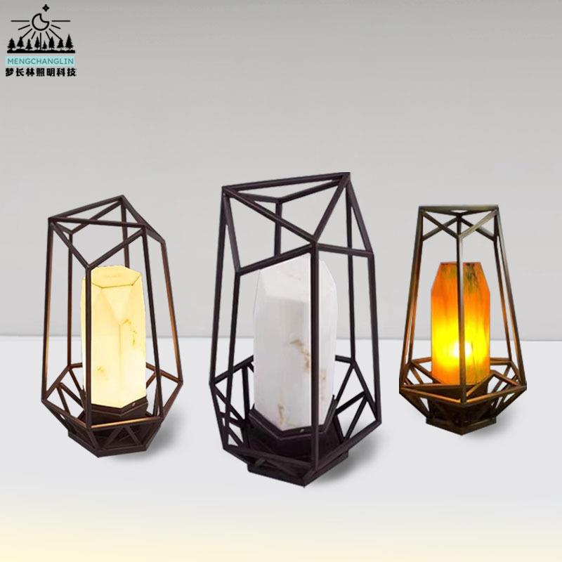 创意草坪灯新中式云石柱头灯公园花园别墅园林几何造型氛围落地灯