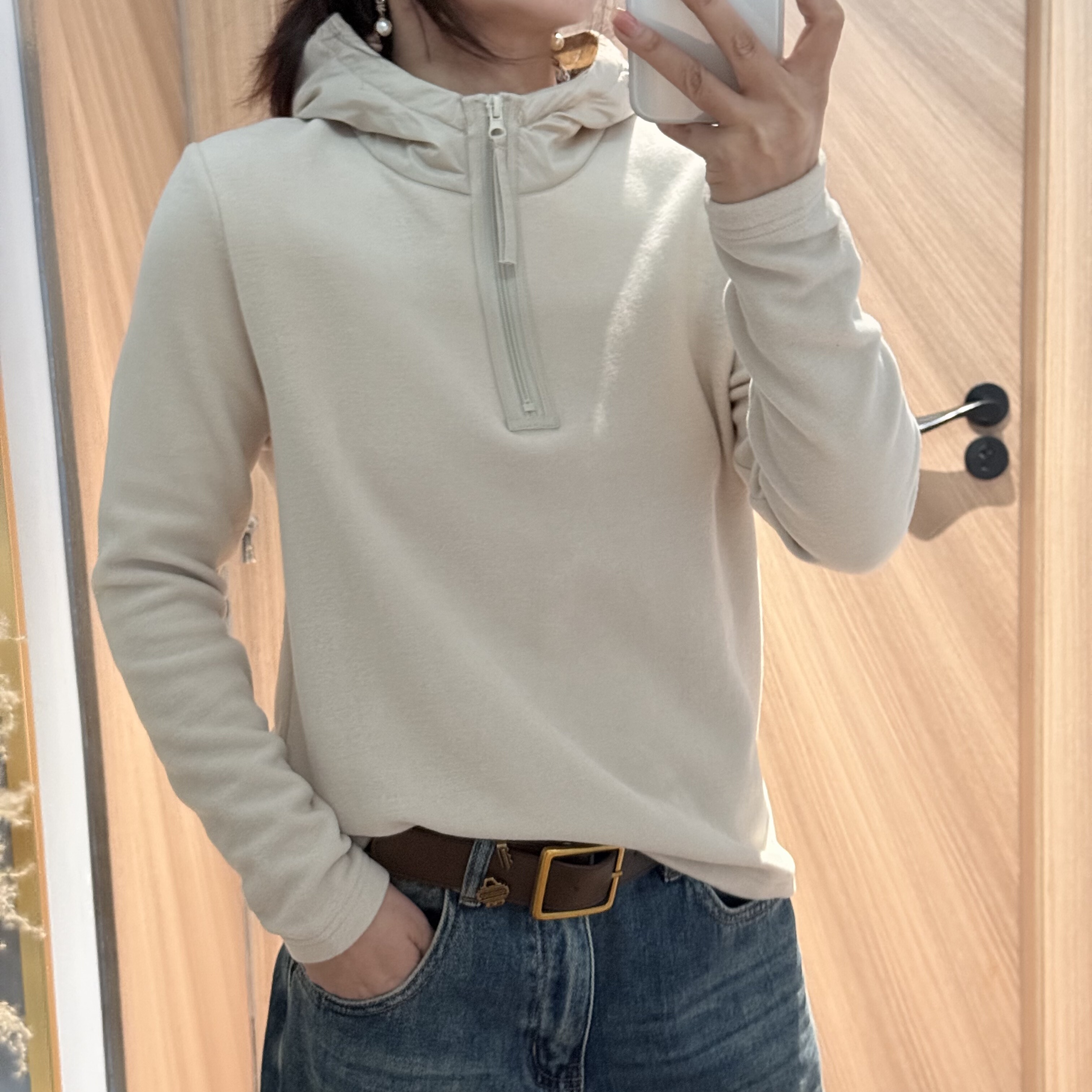 欧版8851德绒连帽卫衣套头半开领女欧洲站冬装新款女装加厚外套潮