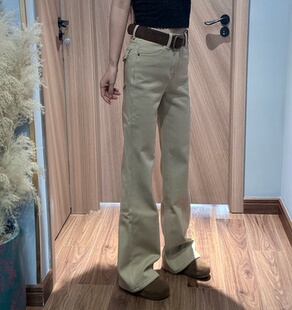 高腰显瘦时髦直筒喇叭长裤 复合绒2025新款 女B 厚款 欧洲站93190冬季