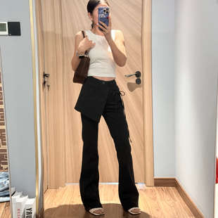 微喇拖地裤 12平方83083 两件 高腰四面弹黑色屁帘 6春季 2026新款