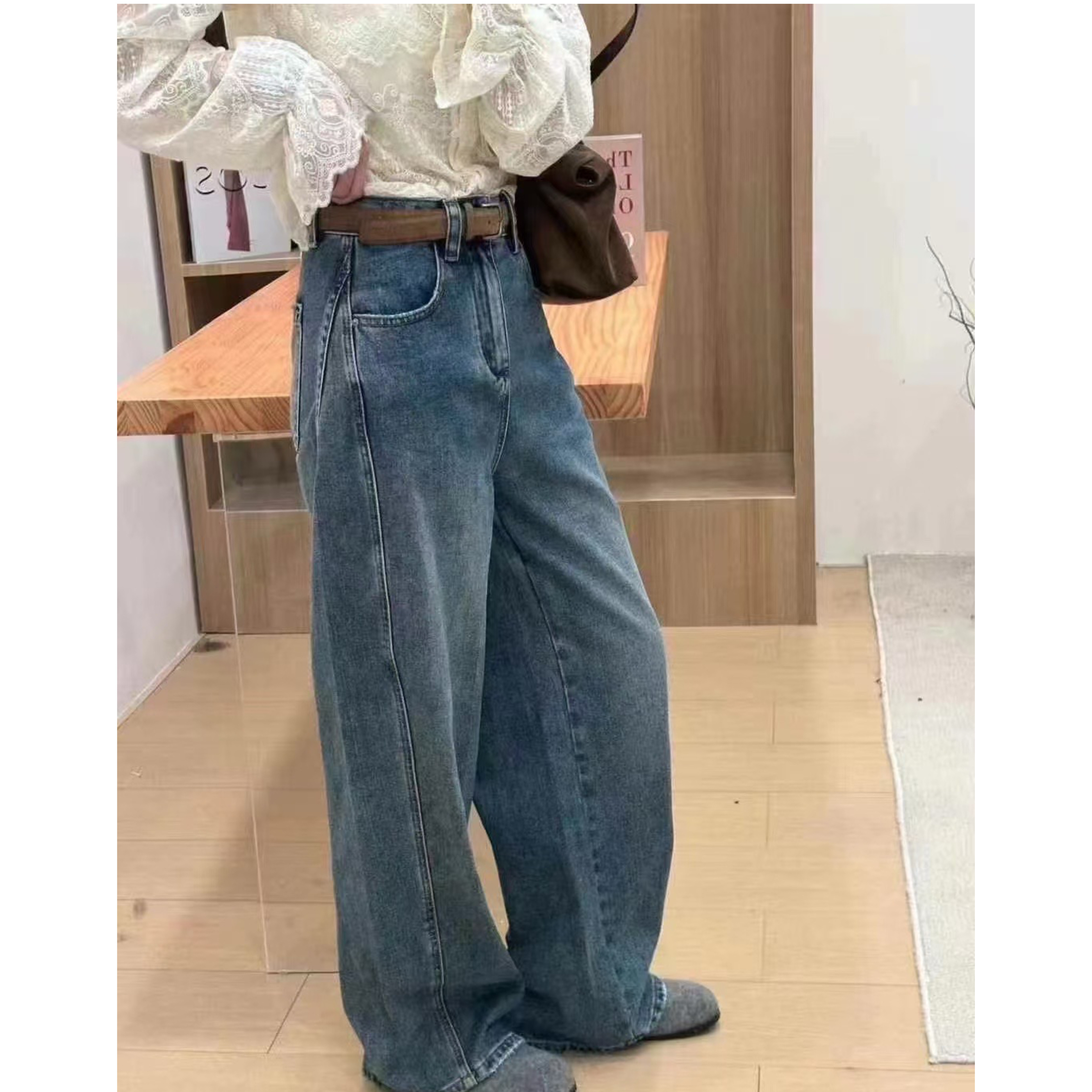 T-PLATFORM香蕉裤直筒阔腿牛仔