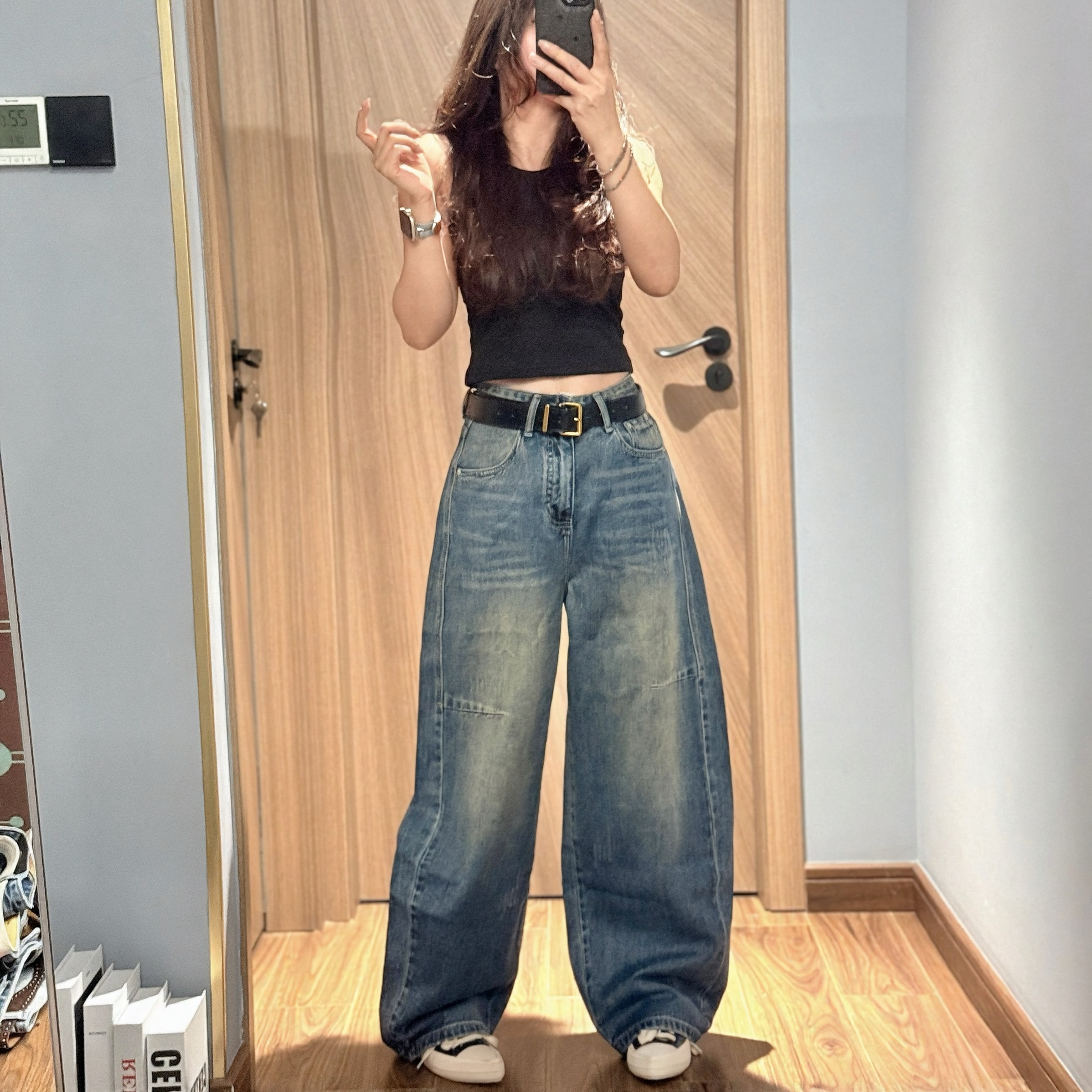 JEANS D979春季2026新款高腰宽松作旧无弹酷飒美式弯刀牛仔长裤B,女装/女士精品,牛仔裤,淘宝优惠券,粉丝福利购,淘宝优惠卷