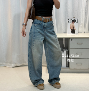 9502 阔腿牛仔裤 春季 高腰无弹宽松百搭弯刀裤 女S 2026新款 27TIMES