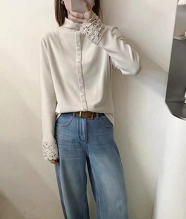 上衣T恤女打底衫 半高领双面绒德绒百搭正肩长袖 内搭 3190冬季 欧版