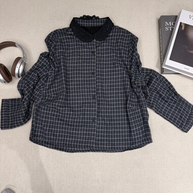 欧韩货5961冬季磨毛加绒宽松显瘦格子衬衫女长袖休闲百搭上衣衬衣