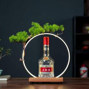 白酒展示台灯圈酒座摆件酒柜酒庄红酒洋酒展示架创意酒水陈列摆台